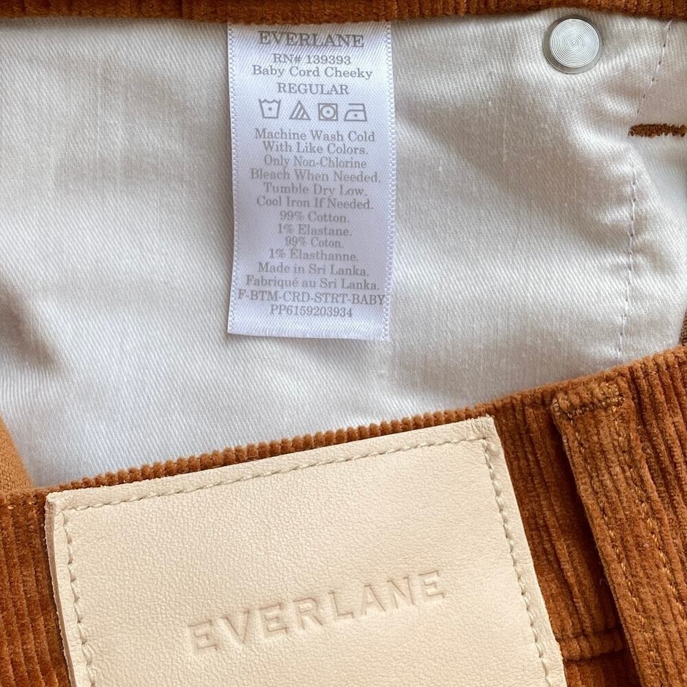 Everlane Baby Cord Cheeky Pant High Rise Ankle Burnt Orange Acorn Womens 26 - Picture 9 of 12